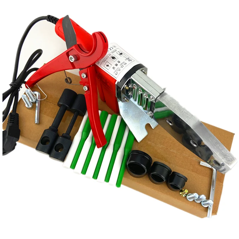 Electronic Plastic Pipe Welder Set With 25mm Tube Cutter Ppr Machine 220V PP PE Plastic Pipe Repair Tools Plumbing clamp pcb welding joint pipe magnetic base metal pcb with alligator clip 1pcs 250mm 150mm diy electronic universal welding clamp