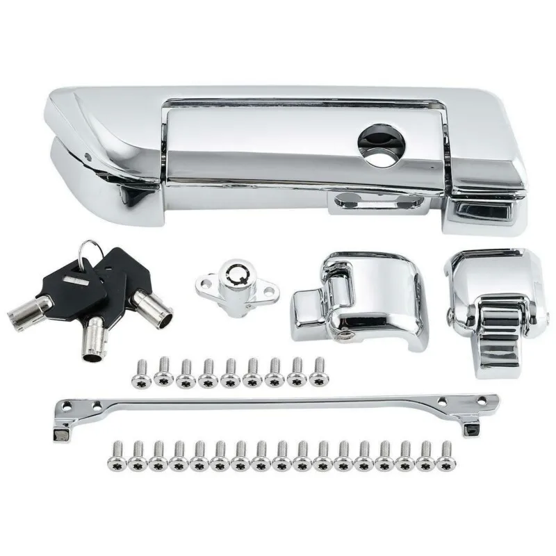 Motorcycle Pack Trunk Lid Latch Lock Key Hardware Kits Harley Tour Pak Touring Road Glide Electra Glide Road King 2014- motorcycle trunk lock motorcycle trunk lock set