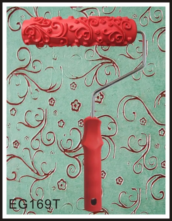 

7" Rubber Roller Embossed Texture Pattern Paint Roller Home Decoration Paint Brush Background Wall Tool 7 Inch