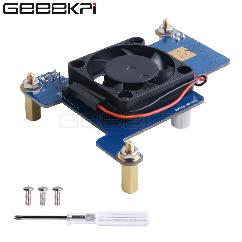 GeeekPi PoE HAT Module Power-Over-Ethernet Expansion Board with Cooling Fan 30x30x7mm for Raspberry Pi 4B / 3B+ afbeelding