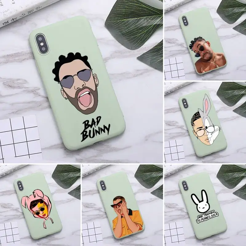 Yo Perreo Sola Bad Bunny Maluma Phone Case for iPhone 11 Pro Max X XR XS 8 7 6s Plus Candy green Silicone Cases | Мобильные телефоны