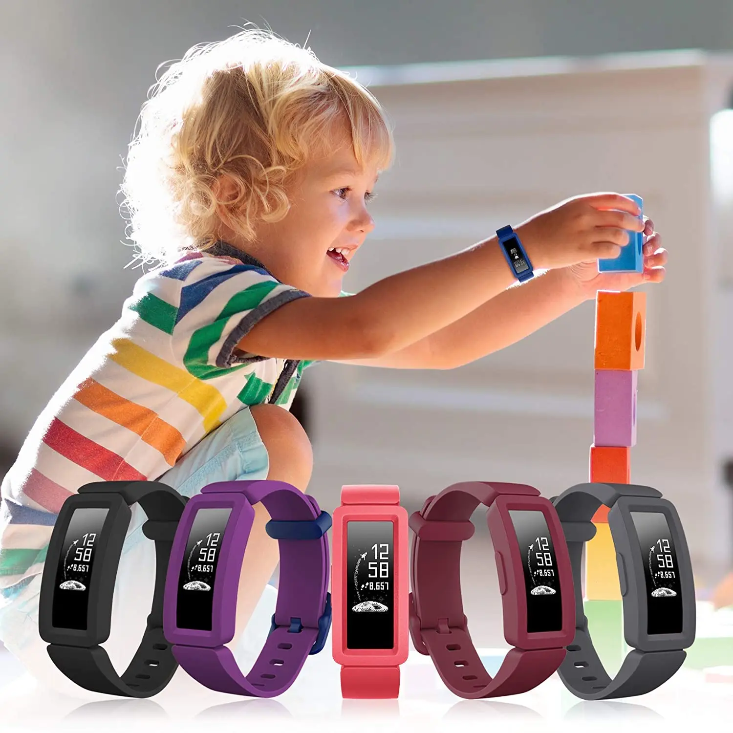 Bracelet de montre intelligente bracelet enfant bracelet silicone pour  Fitbit Ac