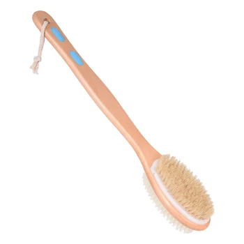 

1Pc Antiskid Silicone Bath Brush Double-sided Soft Hard Bristle Massage Brush Shower Health Care Comb for Home Bathroom (Natural