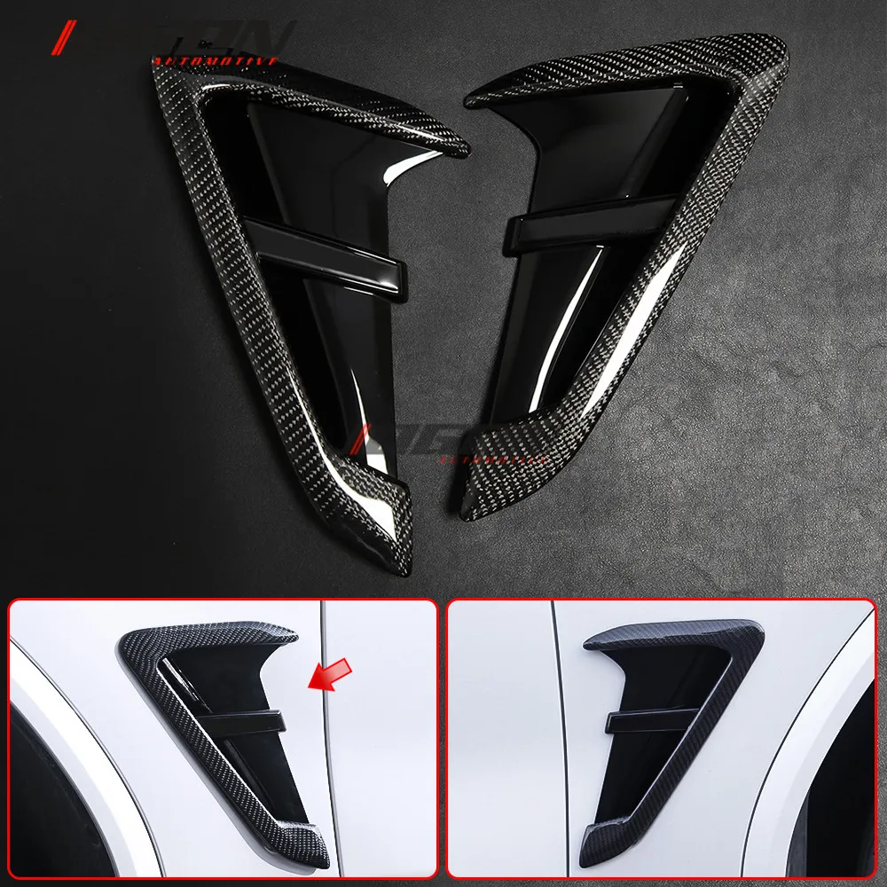 

Глянцевое углеродное волокно для BMW X3, G01, X4, G02, 2018, 2019, боковое крыло автомобиля, разветвитель вентиляционного отверстия, отделка