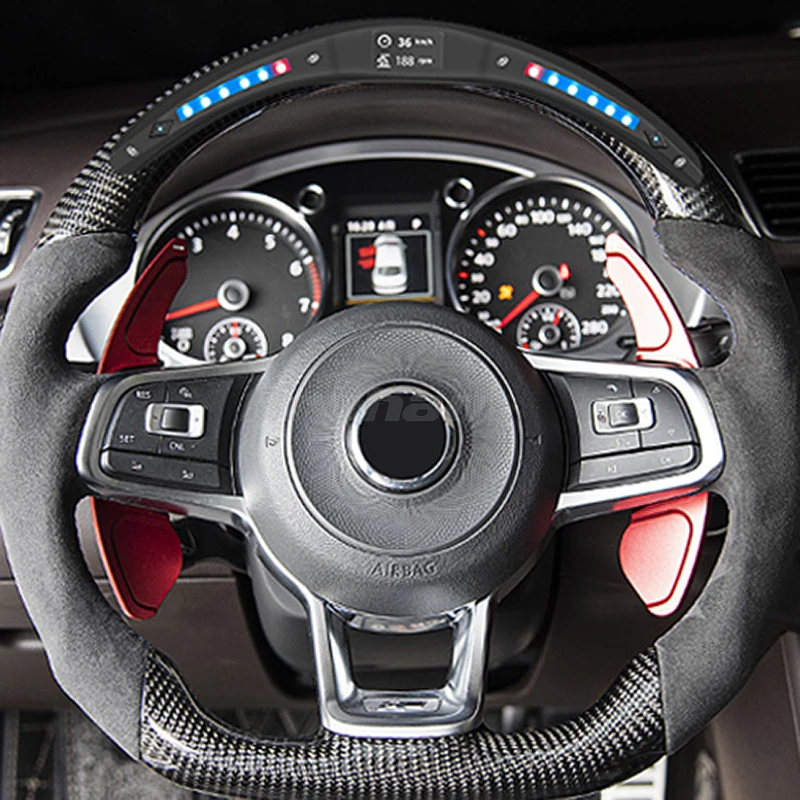 CustomizedCarbonFiberLEDRaceDigitalDisplaySteeringWheelFor