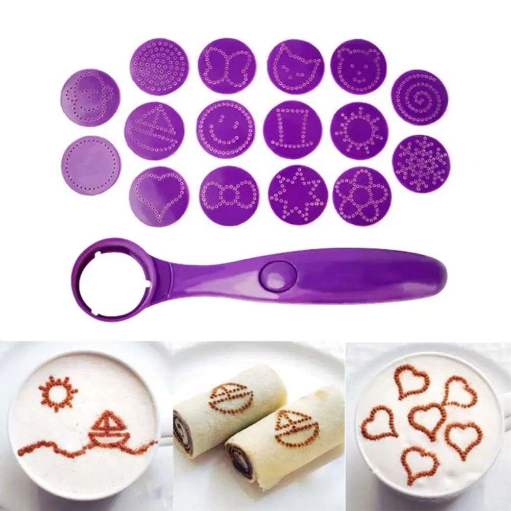 17PCS Cake Spray Pattern Coffee Printing Birthday Sugar Powder Pastry Decoration Snow Template | Дом и сад
