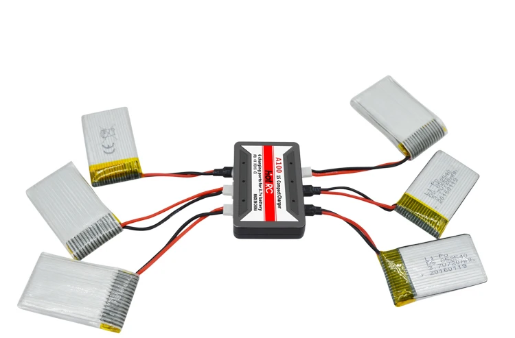 HotRc A100 6 в 1 3 7 Lipo зарядное устройство для Hubsan X4 Q4 H107L H107C WLtoys JJCR UDI|Детали и