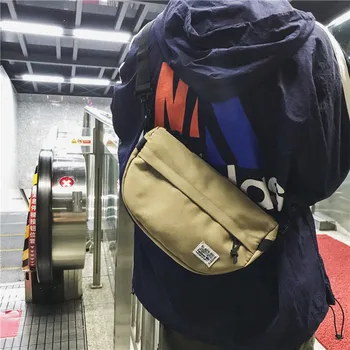 

Korean Fashion Canvas Waist Bag Unisex Casual Summer Street Style Chest Bag Large Capacity Crossbody Shoulder Messenger Bag 2020