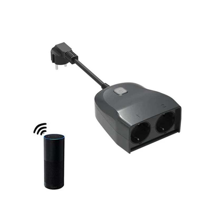Wifi Smart Plug and port Time Socket Голосовое управление водонепроницаемый беспроводной переключатель времени(Eu Plug