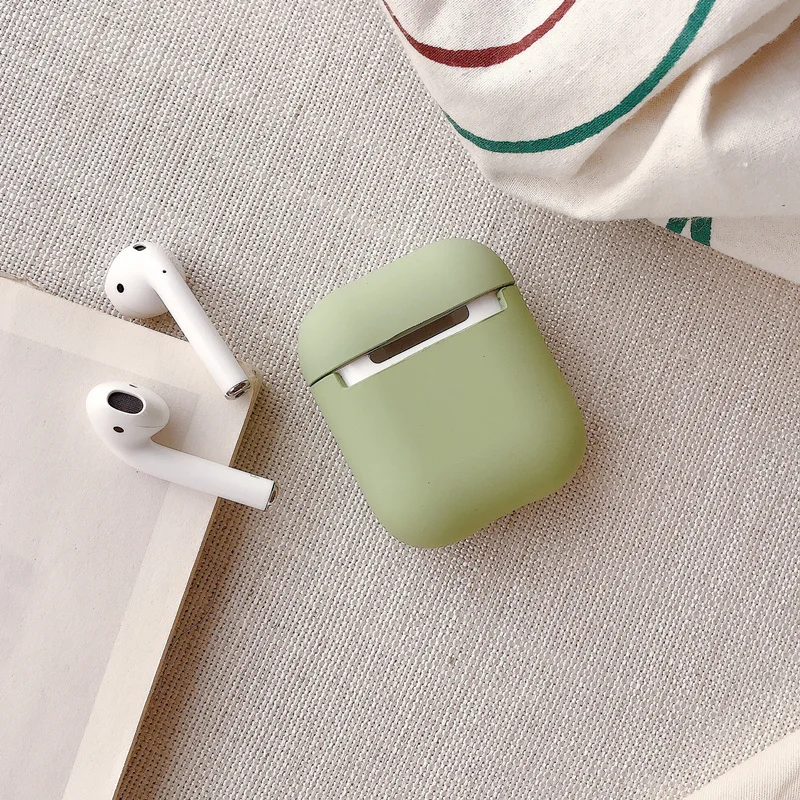 Для Apple Airpods чехол Защитная жесткая матовая поверхность из поликарбоната карамельный цвет крышка Bluetooth наушники чехол для AirPods 1 2 Наушники гарнитуры чехлы