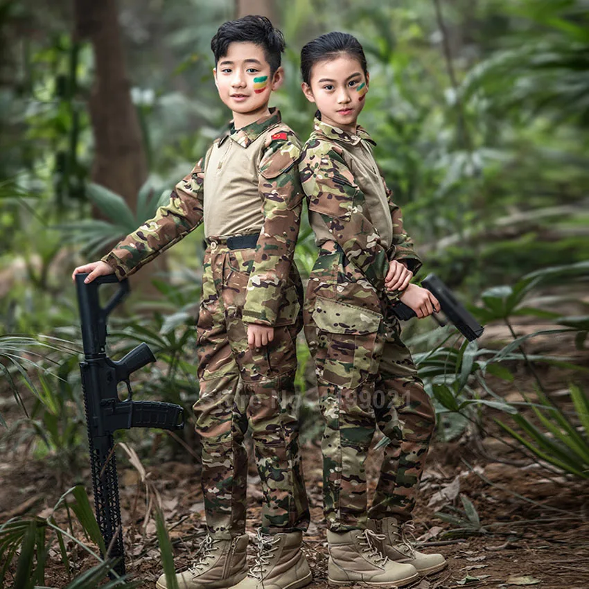 

Kids Boys US Army Tactical Military Uniform Airsoft Camouflage Combat-Proven Shirts Pants Rapid Assault Long Sleeve Battle