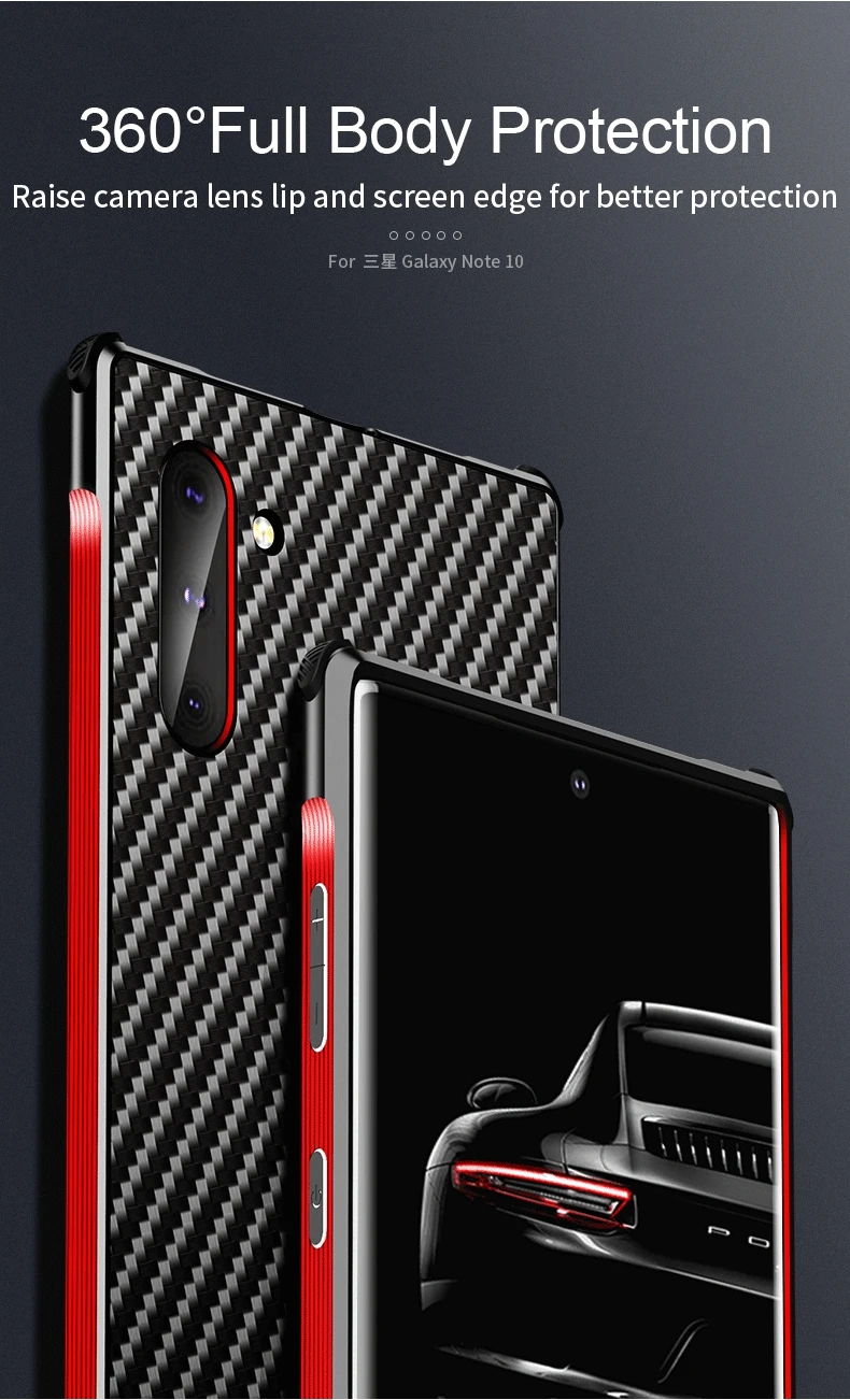 Beyour для samsung Note 10 чехол для подиума Gene металлическая рамка углеродное волокно чехол для samsung Galaxy S8 S9 S10 Plus Note 8 9 чехол для телефона