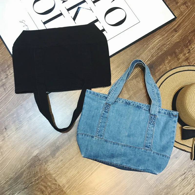 

Jeans Bag 2018 New Chaozhou Baituan Bag Single Shoulder Canvas Women's Hand-held Small Fresh Slant Bag