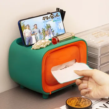 

Magnetic Tissue Box Auto Open Close Tissue Case with Silicone Anti-slip Mat Rectangular Napkin Holder Kitchen Paper Organizer