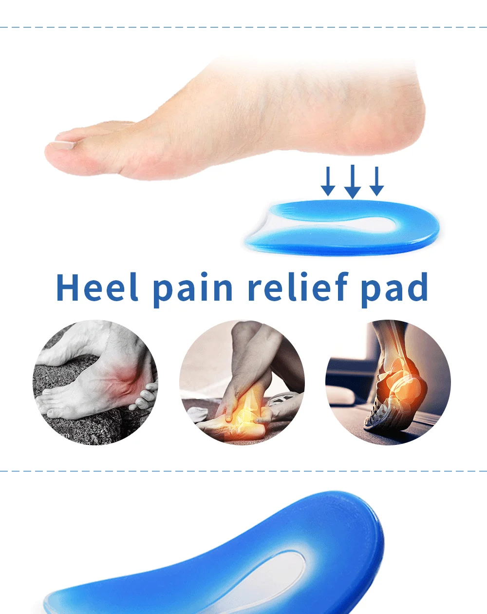 Saudefoot модные регулируемые стельки дышащие эластичные Heelpiece поддержка диванная подушка облегчение боли в пятке стельки