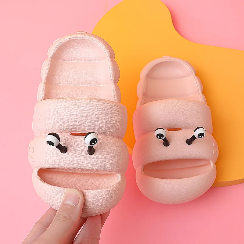 Toddler Baby Slippers Boys Girls Caterpillar Antikid Kids Shoes With Baotou Slides Summer Sandals Cute Cartoon Beach Flip Shoe girls leather shoes Children's Shoes