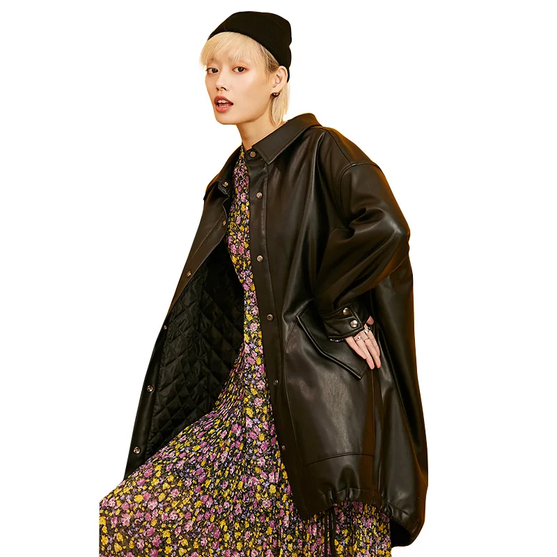 SAM'S TREE/черная однотонная женская куртка с заклепками, новинка, зимняя однобортная Повседневная Женская куртка с подкладкой