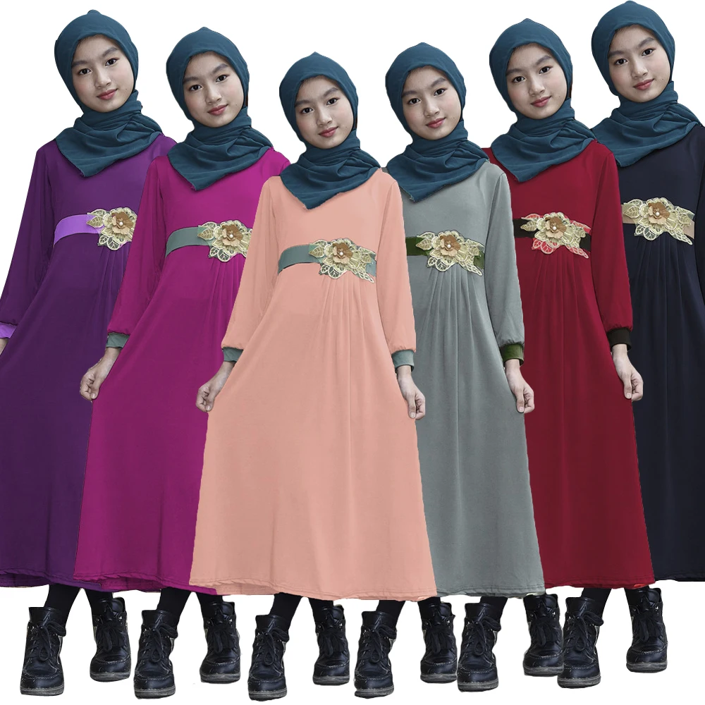 FYMNSI Vêtements De Prière Pour Filles - Robe Musulmane Longue Khimar Avec Jupe - Robe De Hijab Arabe Islamique - Robe De Prière Moyen-Orient Dubaï, Noir , 18-24 Mois