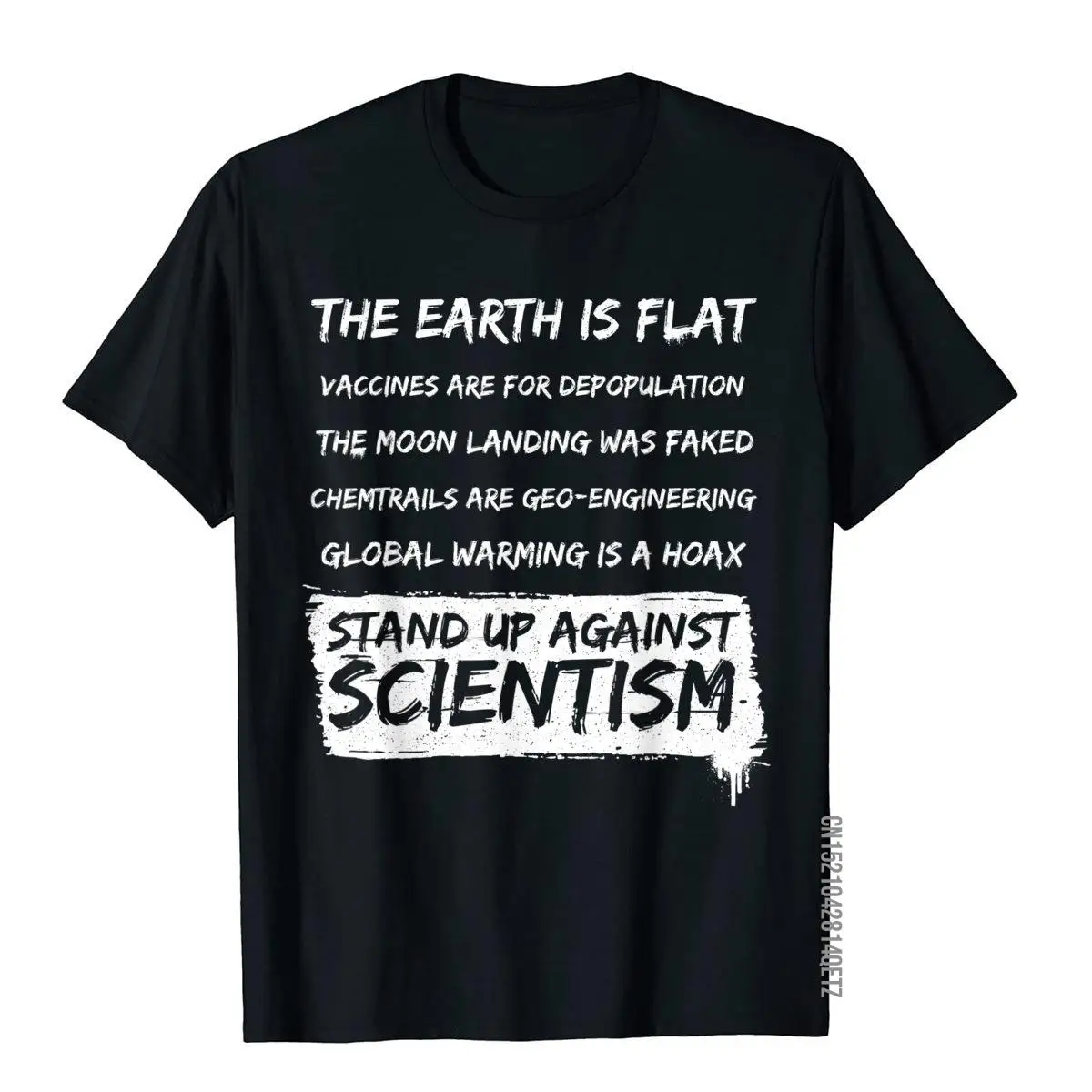 Flat Earth - Earth Is Flat - Against Scientism T-Shirt__B12112black
