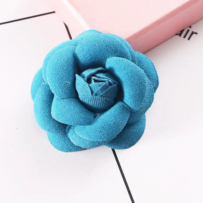 4 шт. волокно кожаный цветок розы орнамент домашний текстиль; бант для волос ручной работы декоративные принадлежности одежды материалы для поделок DIY - Цвет: Blue