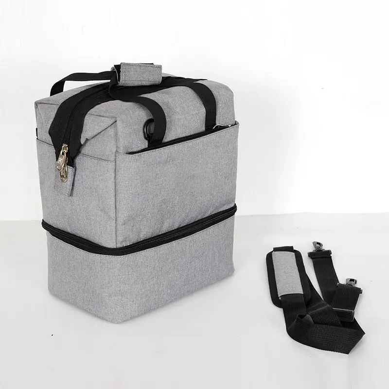 

European Style Casual Car Mounted Lunch Box Bag Outdoor Portable Camping Picnic Bag Practical Double Stratified Insulated Bag