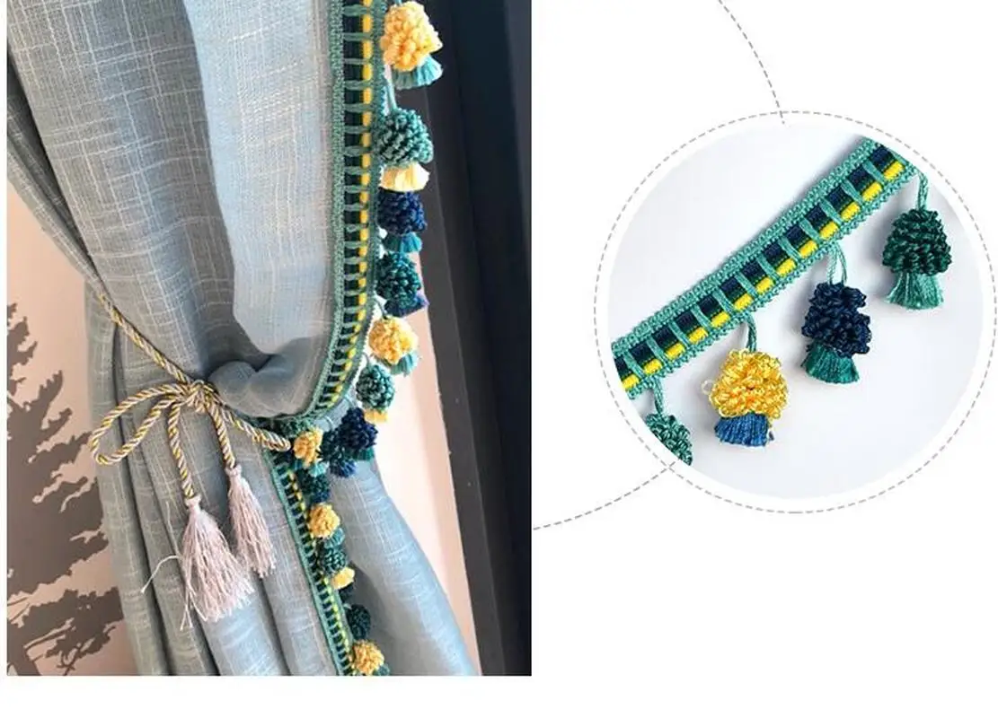 1 м штора Швейные кисти Бахрома отделка кисточкой Pom Кисточки Из ПФЛ для DIY латинское платье сценическая одежда занавеска кружева аксессуары для домашнего декора