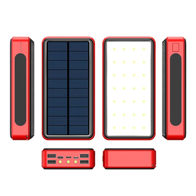 80000mAh Solar Power Bank Large Capacity Portable Charger 4USB Port LED Light PowerBank Battery for Xiaomi IPhone Samsung portable battery charger Power Bank