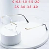 Ultralight Frameless Polygon  Blue Light Blocking Myopia Glasses Finished Women Oversized Diopter Eyeglasses 0 -0.5 -1.0 To -4.0 1