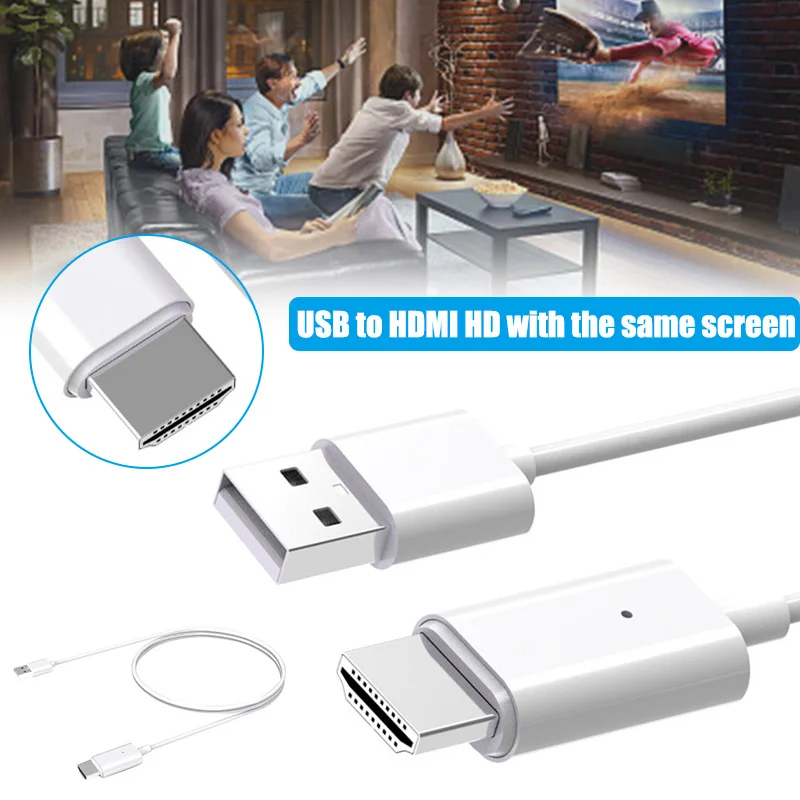 USB к HDMI кабель 1082P/60HZ высокоскоростной HD аудио видео конвертер совместим для 11 Pro Max