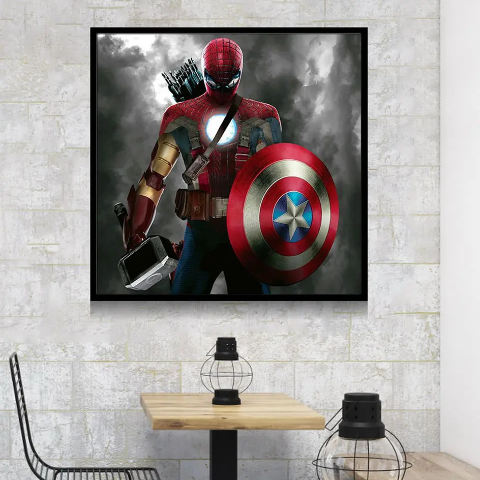 Супергерои Marvel Dc Movie постеры и принты Железный человек Человек-паук настенная живопись на холсте Супермен Дэдпул декоративные картины