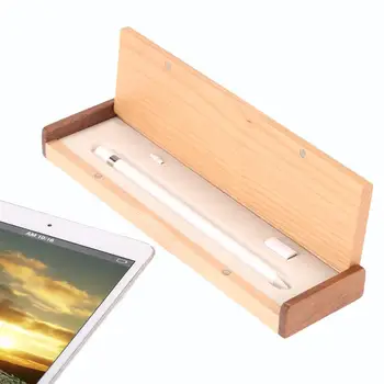 

Wooden Storage Box Anti-dust Protective Case Holder for A p ple iPad Pro Pencil