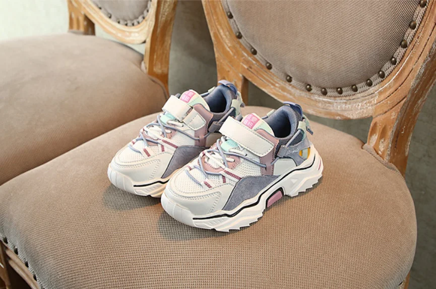 blue sneakers Детские сетчатые спортивные кроссовки для маленьких девочек; слипоны; повседневные кроссовки для мальчиков; Брендовая обувь для бега; Детские кроссовки на толстом каблуке; весенние кроссовки - Цвет: blue sneakers