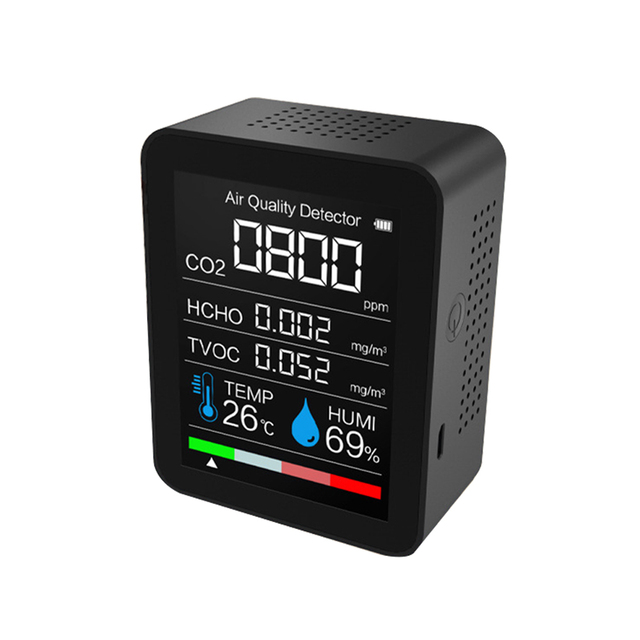 Quality Monitor Temperature Humidity Sensor Tester CO2 Meter Digital Carbon Dioxide TVOC Formaldehyde Indoor Detector