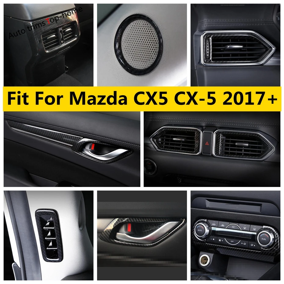 Pillar A Speaker Dashboard Ac Air Handle Bowl Decor Cover Trim Accessori Interni In Fibra Di Carbonio Per Mazda Cx-5 Cx5 2017 - 2022