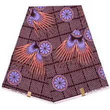 New Arrivals Fashion Design African Guaranteed Real Dutch Wax Purple Flower Printed Fabric