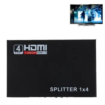 

2020 New 1 In 4 Out HDMI 1.4 Splitter Amplifier HDCP 1080P Dual Display For HDTV DVD PS3