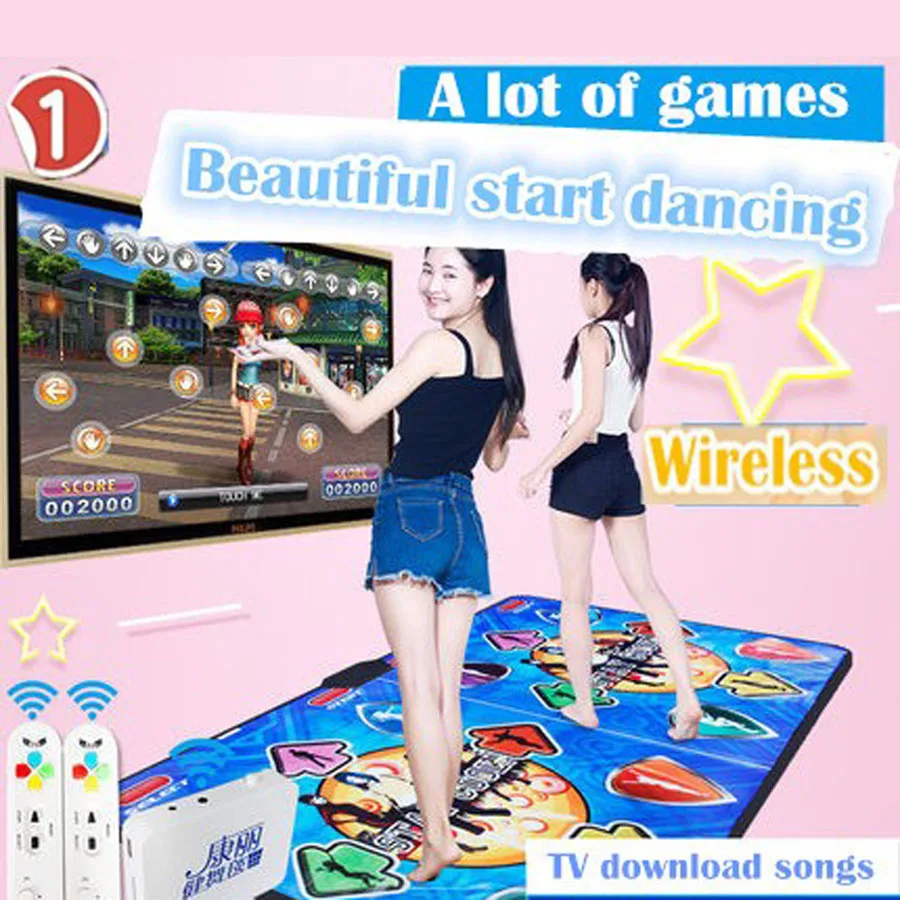  KL English Menu Dance Pads Mats For TV PC Computer Flash Light Guide Double Dance Mat Wireless Cont