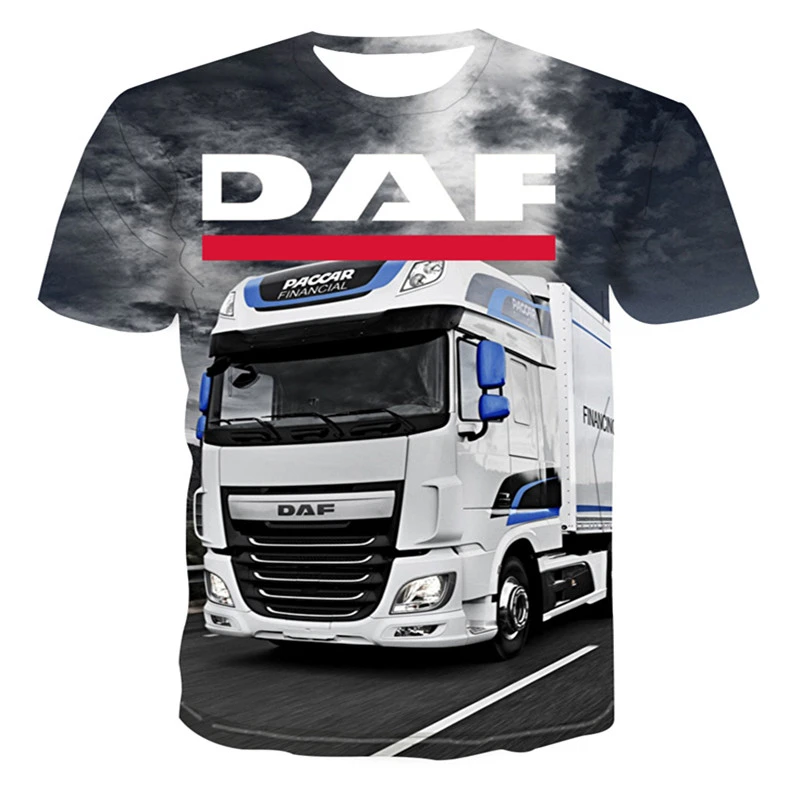 Новая мужская повседневная футболка с коротким рукавом и логотипом DAF Car