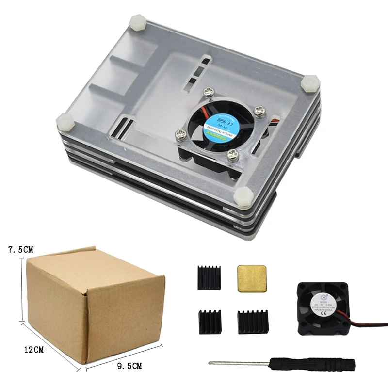 Для Raspberry Pi акриловый чехол с охлаждающим вентилятором радиаторы для Raspberry Pi 4