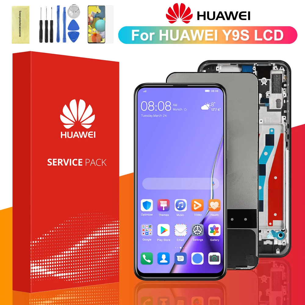 Original 6.59'' Display Replacement With Frame For Huawei Y9S LCD Touch Screen Digitizer Assembly Y9 S Replac | Мобильные