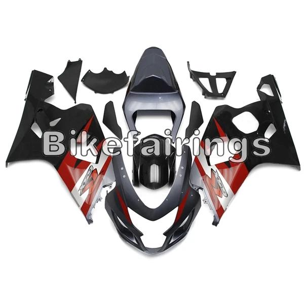 Мотоцикл Полный комплект обтекателя Для Suzuki GSXR600 GSXR750 K4 год 2004 2005 впрыскивание, АБС-пластик Кузов серый черный, красный Carenes