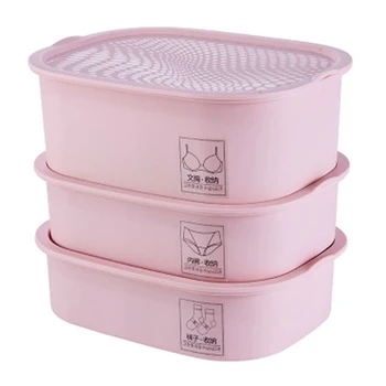 

Home Underwear Storage Box Organizer Plastic Dust-Proof Storage Boxes for Ties Sock Bra Jewelry Sundries Organizers Boxes Three-