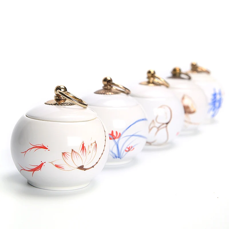 

Chinese Ink Painting Pattern Tea Box,1pcs Kitchen Jars Seasoning Box,Salt Spice Jar Spices Storage Box Kitchen Tool,galheteiro