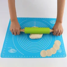 3 размера антипригарная силиконовая Скалка с деревянной ручкой для теста, ролик для муки, кухонные инструменты для выпечки