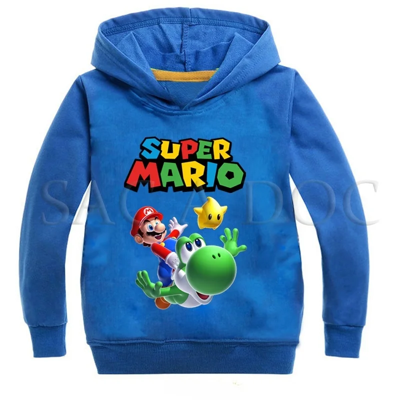 Детские толстовки с капюшоном «Super Mario Bros»; модные повседневные хлопковые толстовки для мальчиков и девочек; топы; детский пуловер; спортивная одежда; топы; подарок для детей - Цвет: 3