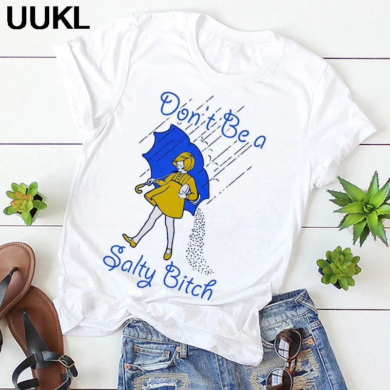 Poleras Mujer De Moda 2020 белая футболка Летняя Harajuku Don t Be A Salty Bitch для отдыха модная женская