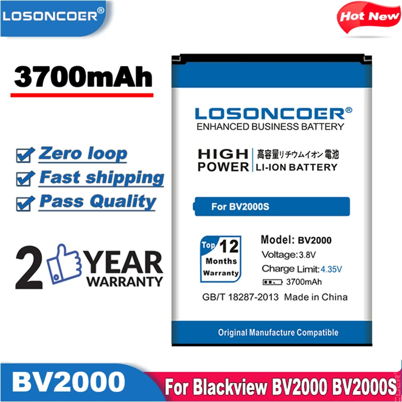 Аккумулятор LOSONCOER 3700 мАч для Blackview BV2000 батарея BV2000S | Мобильные телефоны и