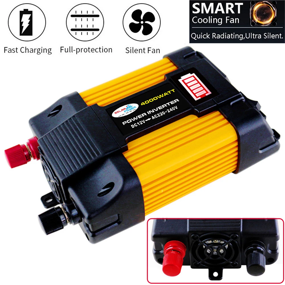 4000W/6000W DC12 для AC110/220V автомобильный Мощность инвертор светодиодный Дисплей