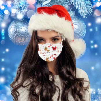 

10/20/50pc Christmas Print Earloop Face Disposable Mask for Protection Masque Lavable Mascherine Lavabili Mondkapjes Wasbaar