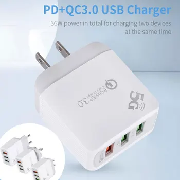 

QC3.0 3USB Quick Charger US EU UK Plug Wall Power Adapters Converters For Iphone Xiaomi Oppo Accessories For Mobile Phone TXTB1